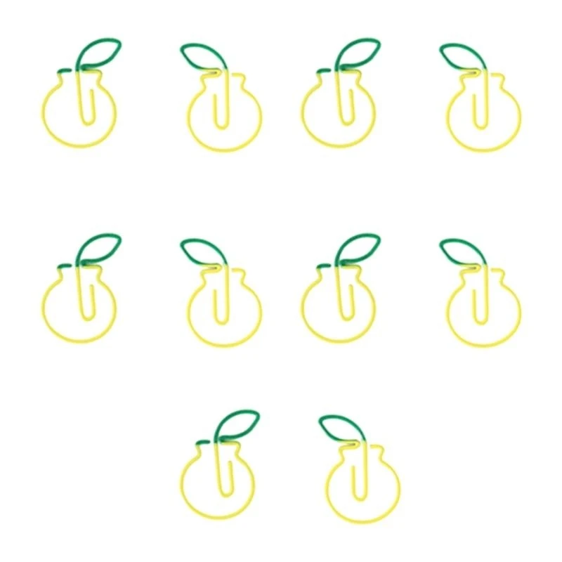 10pcs Adorável clipe papel forma variada clipes papel engraçados clipe marcadores forma frutas para o