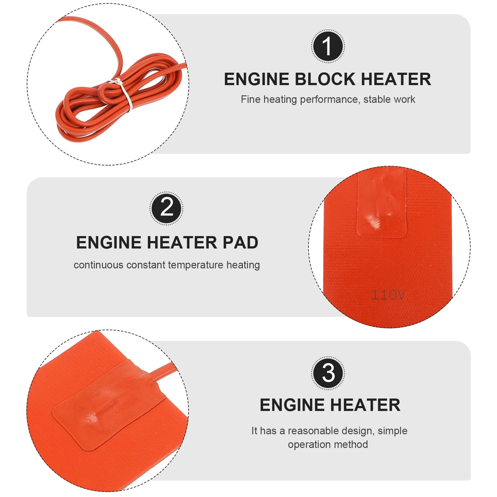 Engine Oil Pan Heater Pad 150W Engine Block Heater Pad Adhesive Heater (US Plug) heater pad hydraulic fluid heater pad