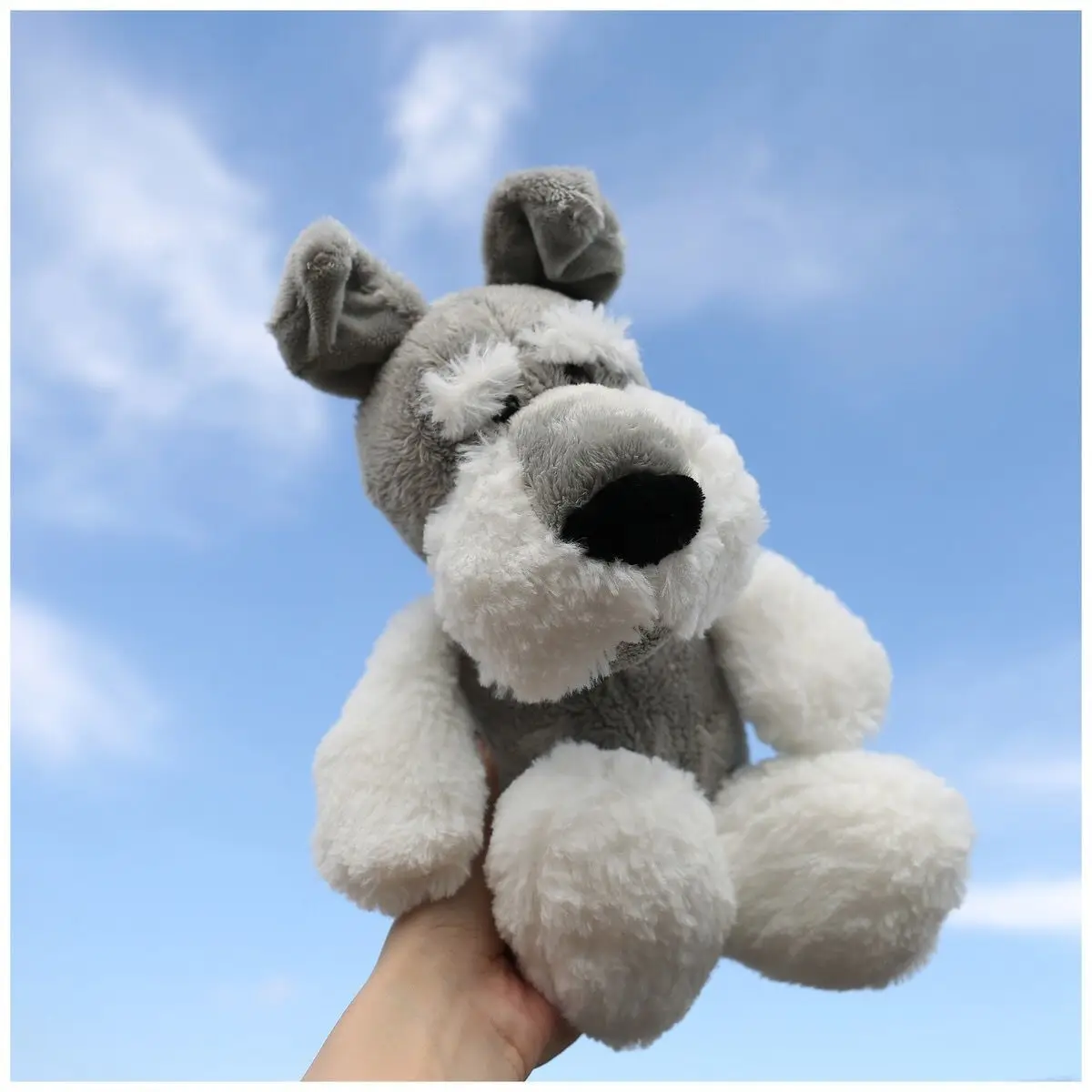 Echte Hund Plüsch Spielzeug Suffed Tier Schnauzer Puppe Für Geburtstag Geschenk Hund Gefüllte Welpen Hunde Weiche Tier Spielzeug Weiche Kissen Geschenke