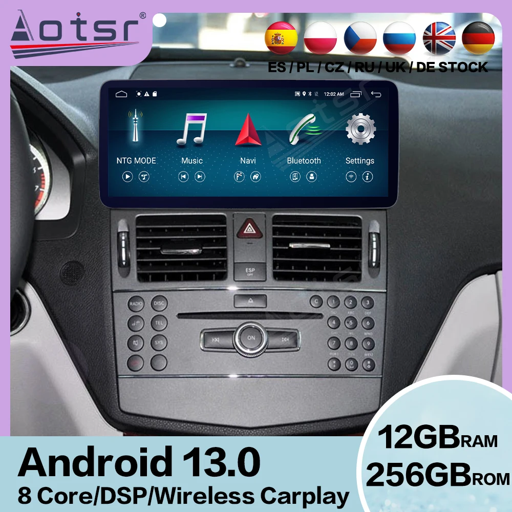 

Qualcomm Android стерео для Mercedes Benz C Class 2008 2009 2010 GPS Navi Carplay аудио экран радио приемник плеер головное устройство