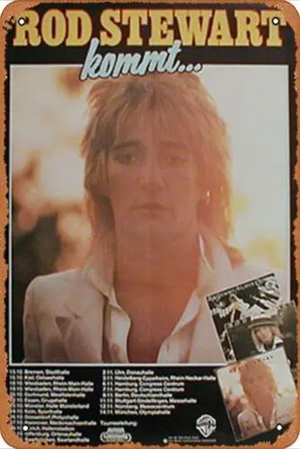 Stewart, Rod concert poster Poster Retro Metal Tin Sign Vintage Sign Wall Decor