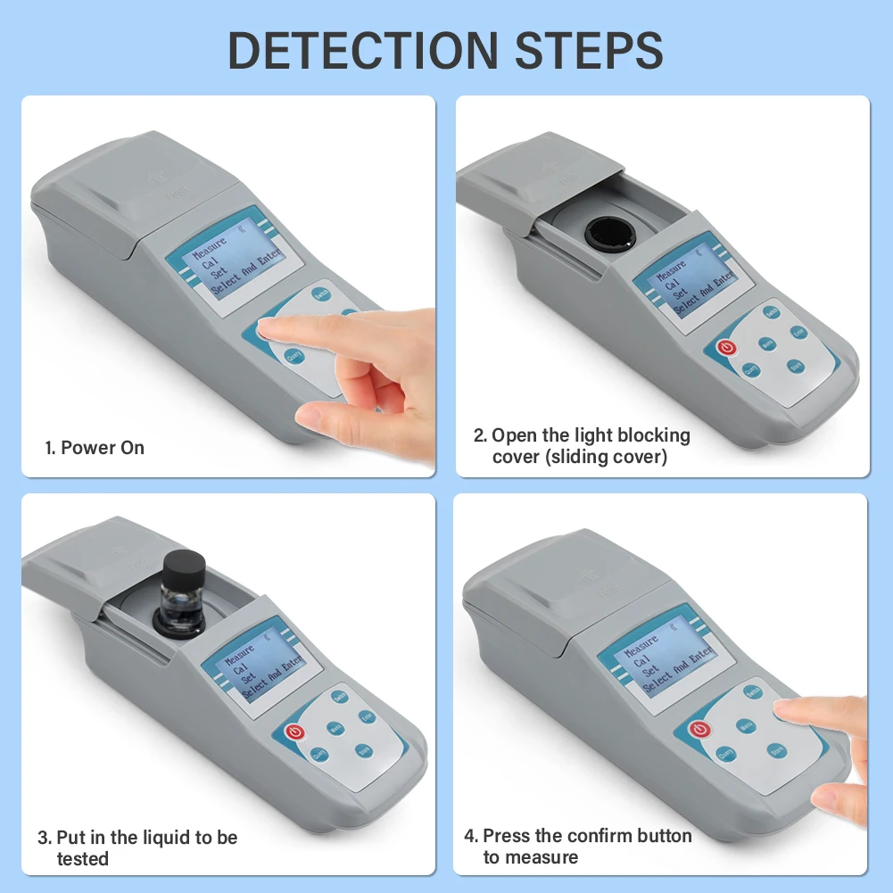 Handheld Water Turbidimeter High Precision Portable Microcomputer, AC/DC for Swimming Pools, Water Quality Laboratories