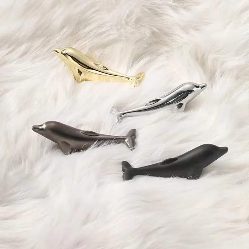 Creative Alloy Dolphin Rabbit Hooks Decorative Wall Hanging for Coat Hat Keys Hallway Entrance Corner Coat Rack image 4