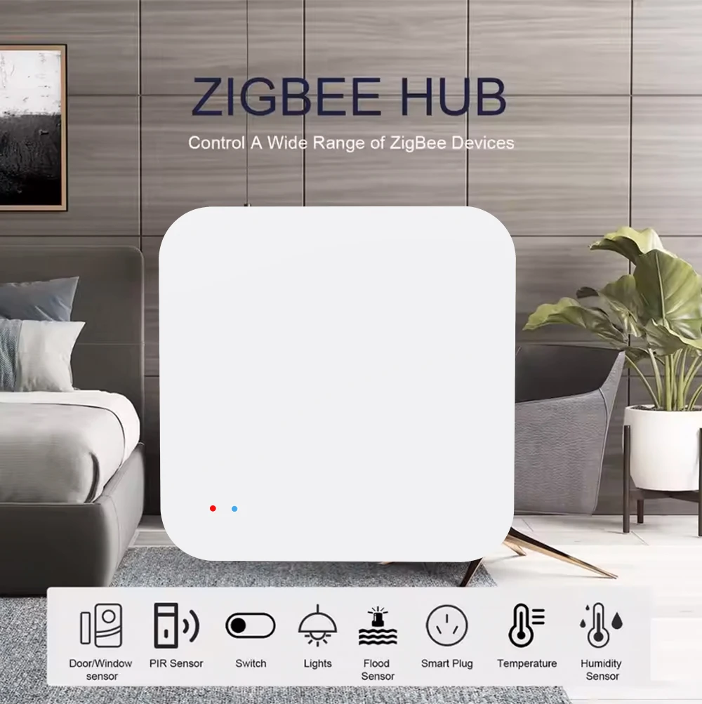 Tuya ZigBee 3.0 Smart Hub, Wireless/Wired Gateway Bridge for App Voice Remote Control, Works with Alexa Google Home Assistant