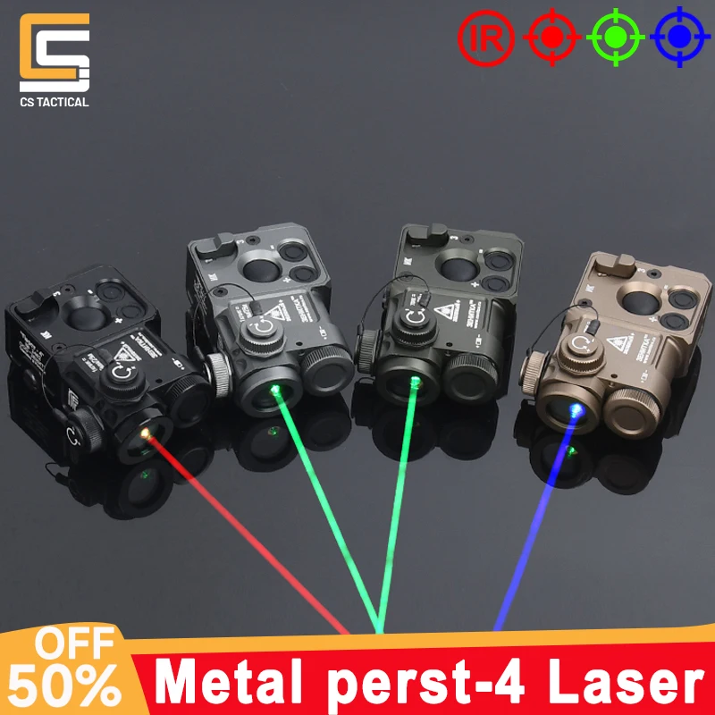 

Tactical Zentic Metal Perst-4 Red Blue Green IR Laser pointer Laser Strobe Brightness Adjustable For 20mm Rail Airsoft Accessory