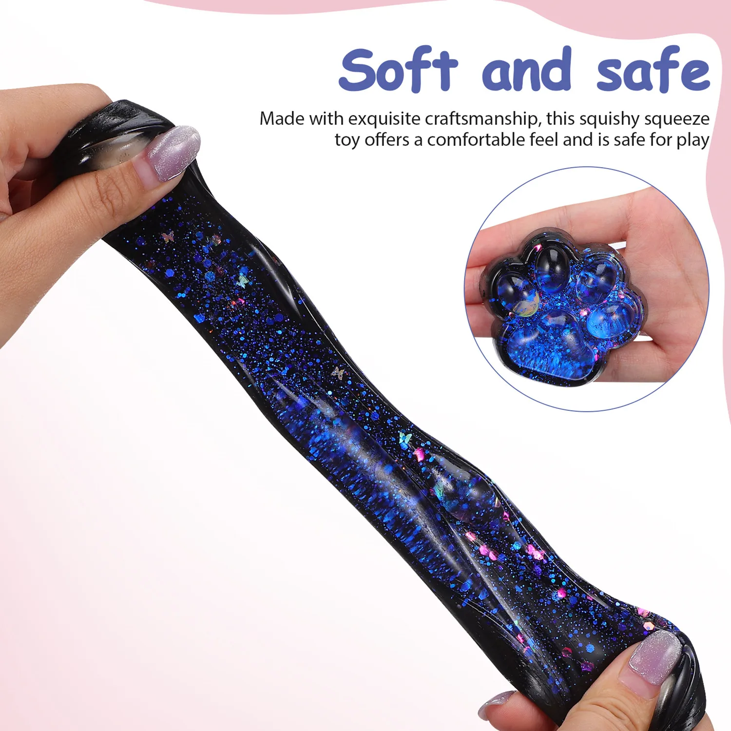 Mainan Remas Kaki Kucing Mainan Sensorik Penghilang Stres Fufu Kawaii Lucu Mainan Fidget Licin Jeli Hal Baru untuk Anak-anak Remaja