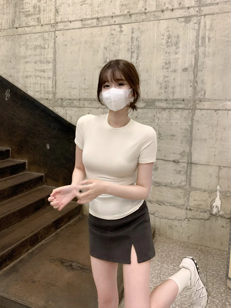 

Универсальная базовая футболка CallmeEar Basic Pure Color с длинным рукавом, белая, удобная, модный женский топ