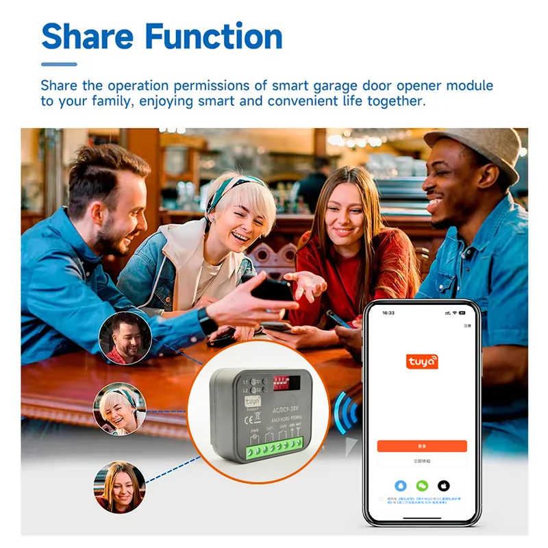 Умный переключатель Tuya RX-Multi WIFI, пульт дистанционного управления для гаражных ворот, приемник двигателя, 2-канальный контроллер, приемник RX-MULTI 280–868 МГц