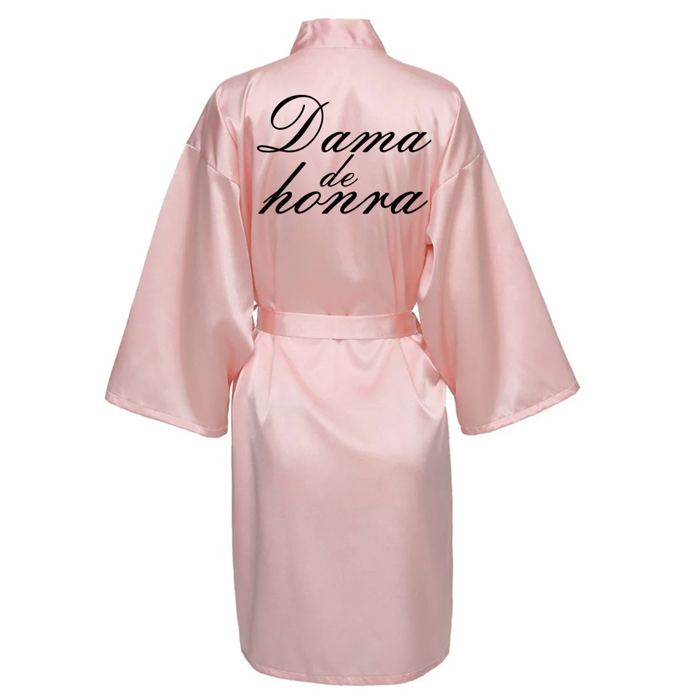 

Portuguese Women Silk Satin Short Night Printing Robe Kimono Robe Fashion Bath Robe Sexy Bathrobe Femme Wedding Bride Bridesmaid