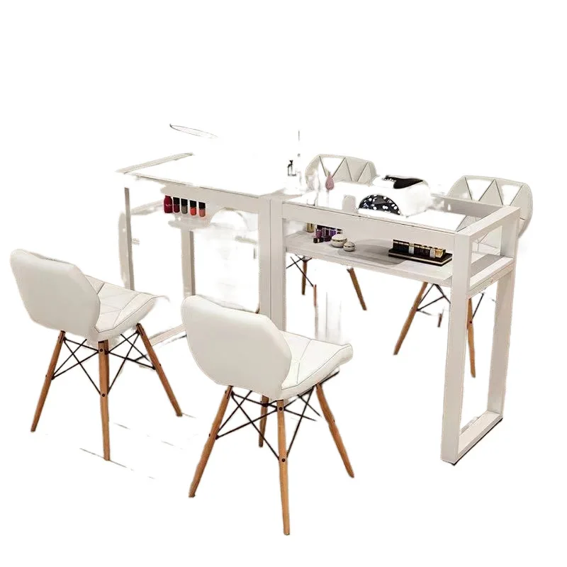 

Nail art table and chair set, special workbench, Japanese-style double table, nail art shop, simple and light luxury