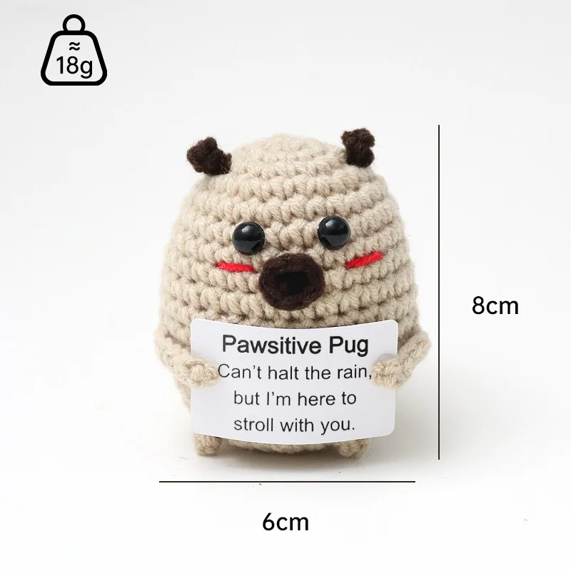 Gehäkelte Tierfiguren zur Emotionalen Unterstützung, Lustige Geschenke für Freunde, Tisch- und Bücherregal-Dekoration – Detail 7