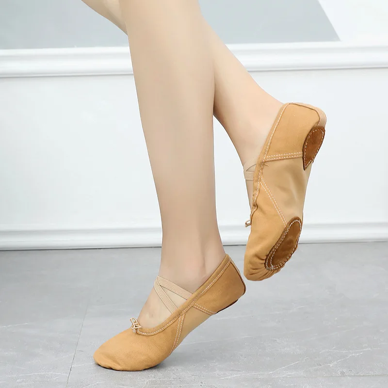 Ballet Shoes Dance Shoes For Women Girls Dance Soft Split Sole Stretch Fabric Splice Dancing Slippers Ballerina Ballet Flat Shoe