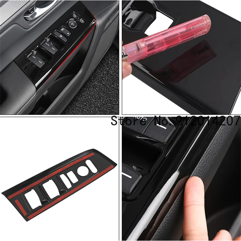 Car Window Glass Lift Button Trim Switch Cover Door Armrest Panel Sticker for Honda CR-V 6th Accessories 2023 2024 (for LHD)