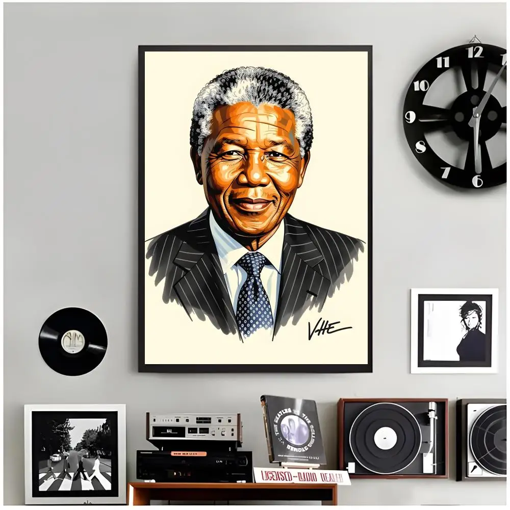 historical figure N-Nelson Mandela Poster Modern Wall Art Home Decor Living Room Decorative Print Unframed