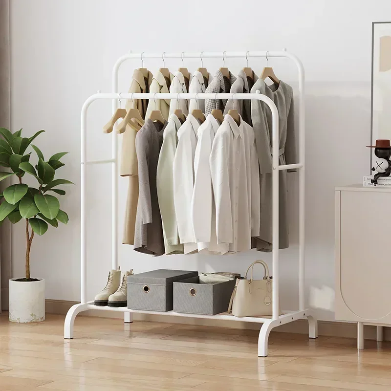 Hanging hanger Floor-to-ceiling high and low double-pole drying rack Storage shoe rack Household bedroom drying rack