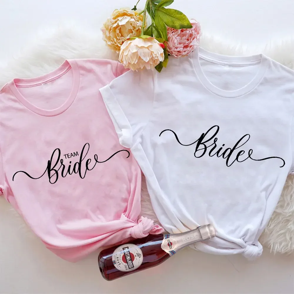 

Bride Team T Shirts for Women Friends Bachelorette Gifts Hen Bachelor Party Tshirt Engagement T-shirt Summer Harajuku Clothes