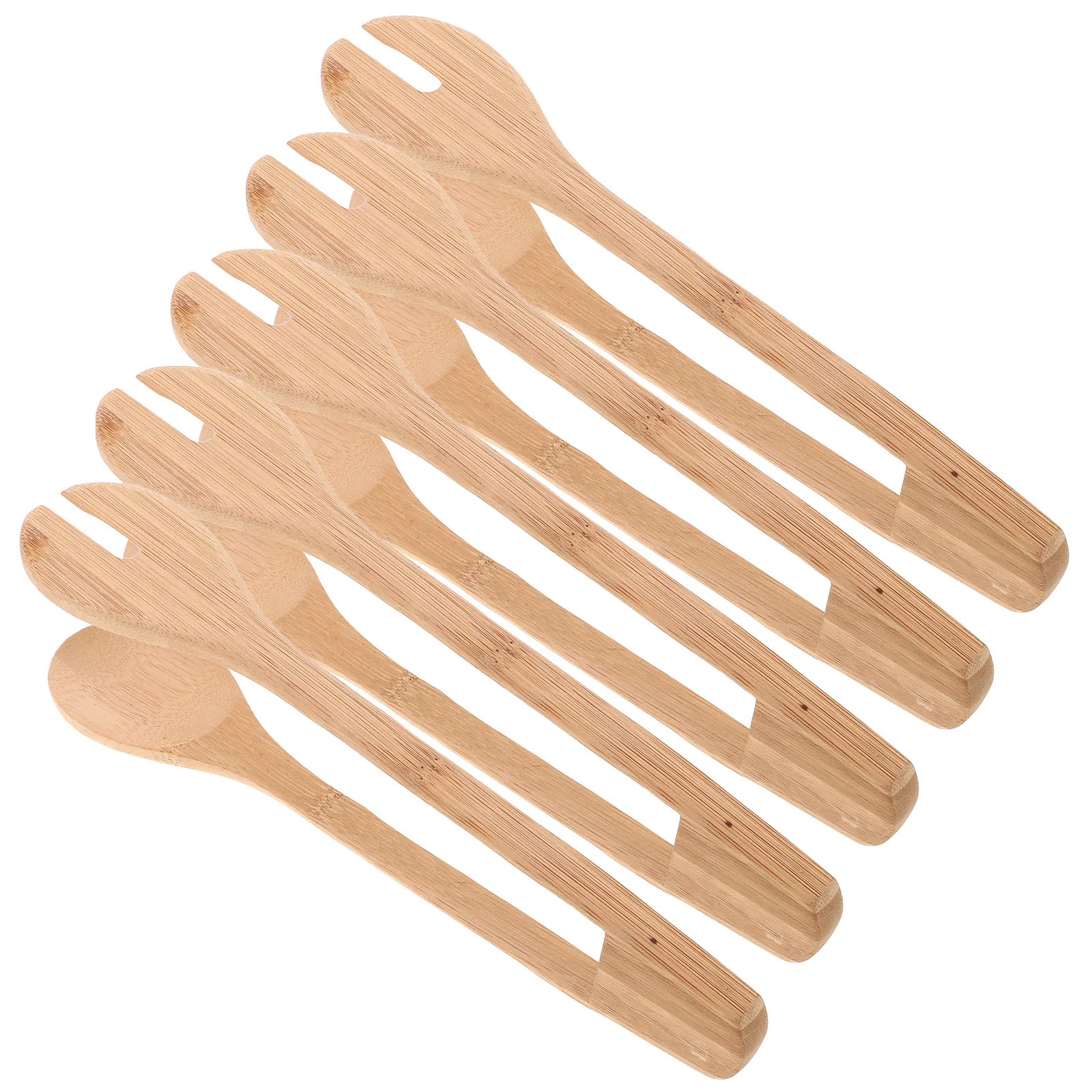 

5Pcs Bamboo Cooking Tongs Aesthetic Appeal No Odor Absorption Ideal for Grilling Baking Serving Mini Tongs for Food