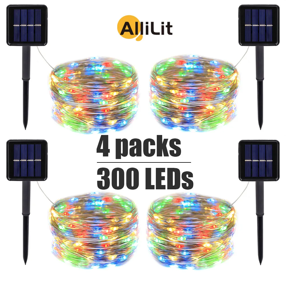 

50/100/200/300 LED Solar Light Outdoor Lamp String Light Christmas Party Decoration Fairy Lights Xmas Garland 4/3/2/1pack