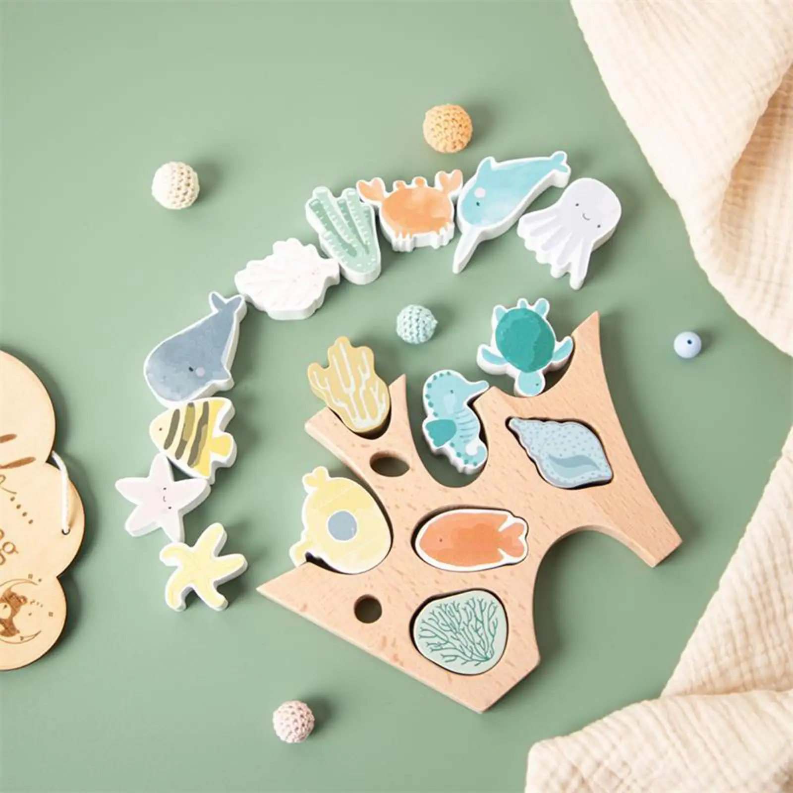 Wooden , Animal Building Blocks, Fine Motor Skills Creativity Concentration, Balance and Skill Stacking Game for Activity Party