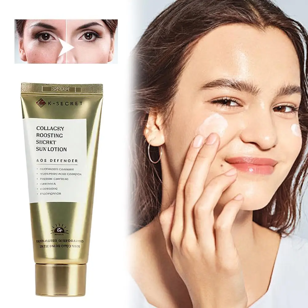 60ml Collagen Sunscreen Deeply Nourishes SPF50+ Protection Uvb Damage Brightening Quickly Absorbed Refreshing And Non-greasy