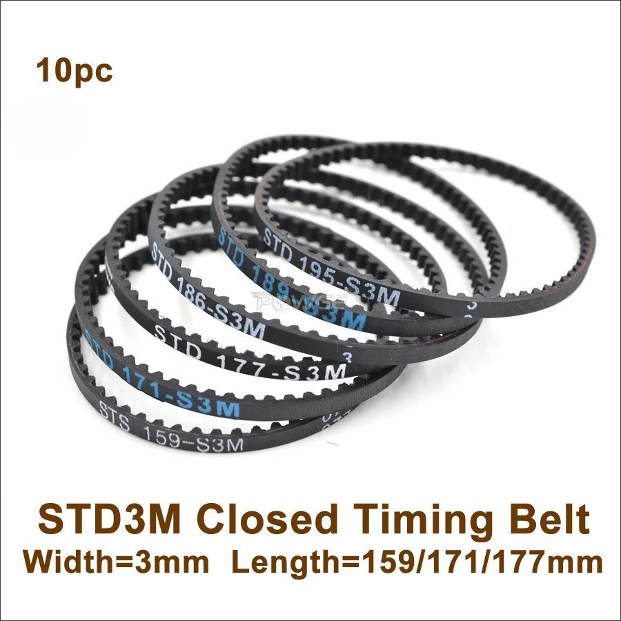 POWGE 102 138 150 159 162 171 174 177 STD S3M Rear Front Belt W=3mm S3M Belt 3Racing Sakura D3 CS 1/10 RC Car Drift On Road