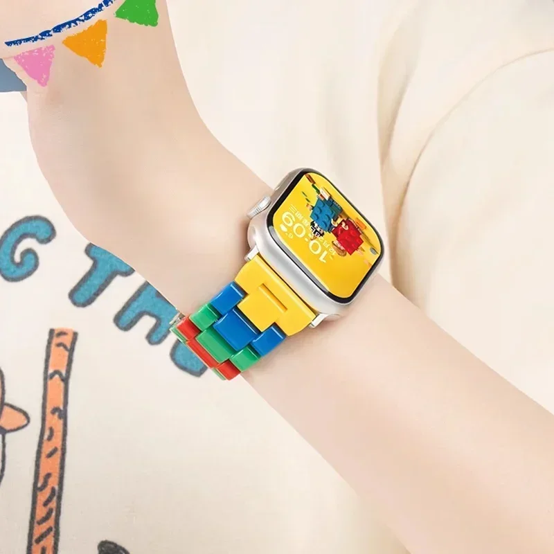 Bunter Harz-Armband für Apple Watch IWatch10 9 8 7 6 5 4 Ultra SE Band für Candy 42mm 41/40mm 44mm 46mm 45mm 38mm 49mm