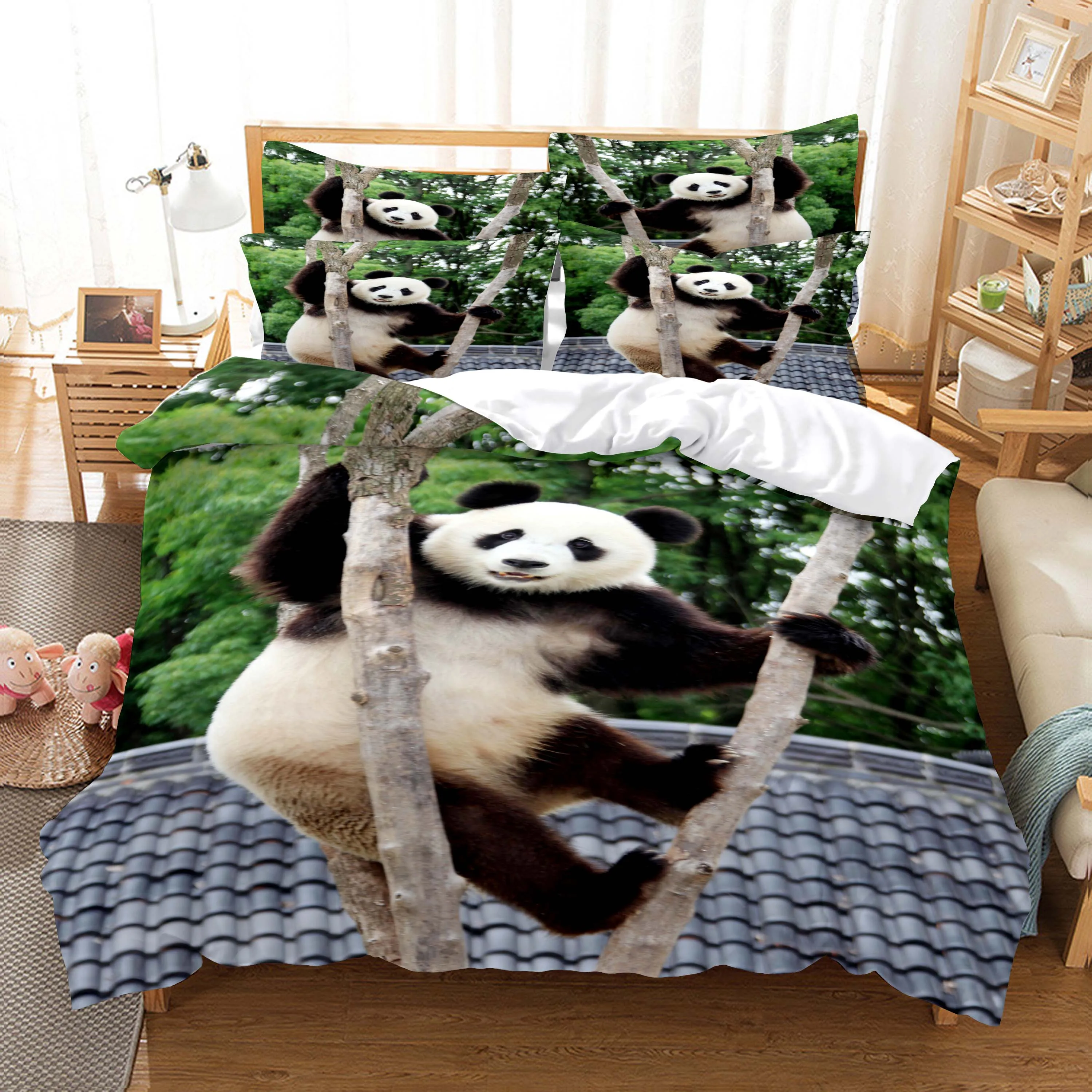 

3D Print Quilt Cover For Bedding, Super Comfortable Duvet Set With pillowcases,Panda,Pug,Tiger, Kitten,Animal Dropship, 2, 3Pcs
