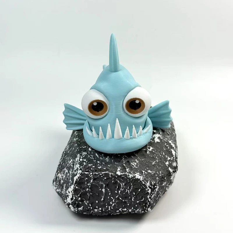 

New 3D Printing Piranha Statue Cute Mini Animal Desktop Figurine Creative Office Decoration Small Toy Birthday Gift ﻿