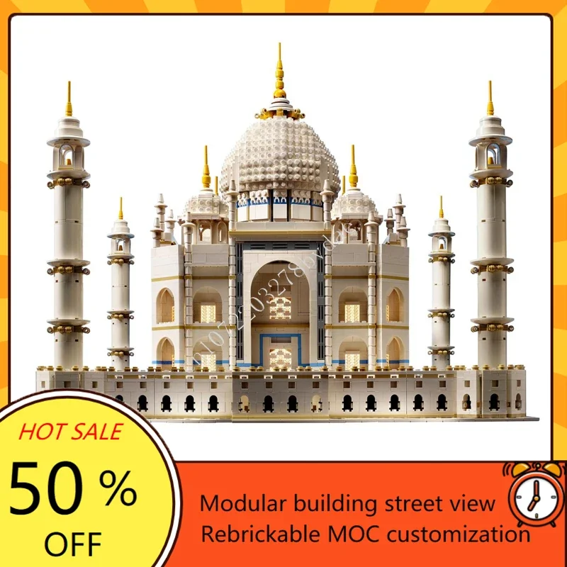 

5923 шт. Taj Mahal MOC, креативный вид на улицу, архитектура, сделай сам, образовательная сборка, головоломка, технология, игрушки на день рождения, Рождество, подарки