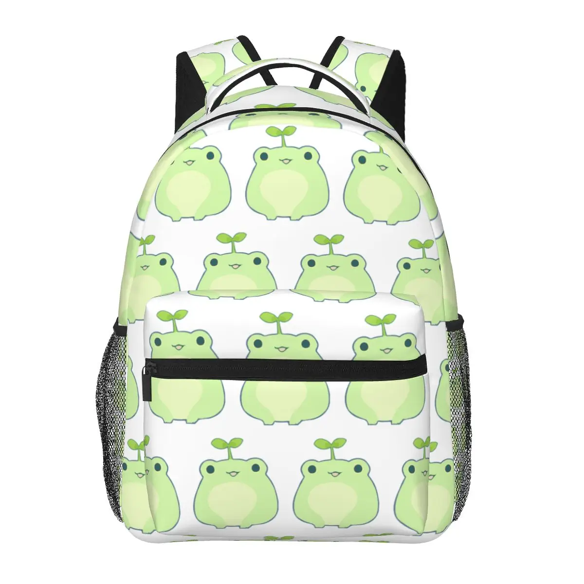 Kawaii Frog With Leaf On Head Backpacks Boys Girls Bookbag Children School Bags Laptop Rucksack Shoulder Bag Large Capacity