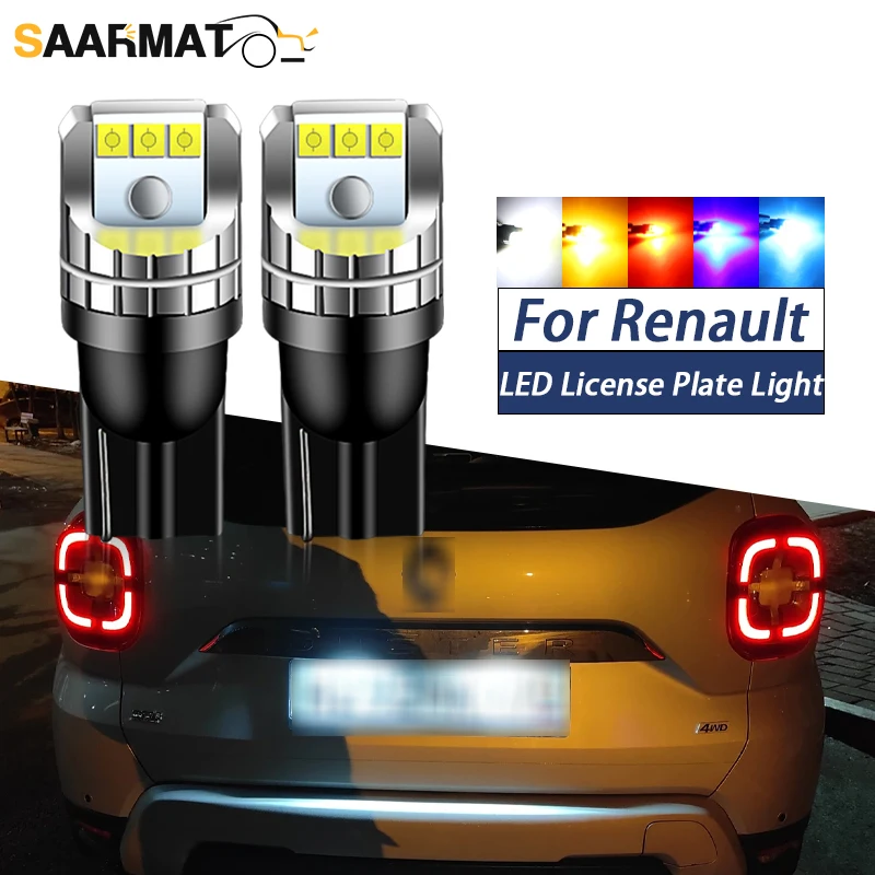 2pcs 12V LED License Plate Light W5W T10 CANbus For Renault Clio Espace Grand Scenic Laguna Logan Megane Sandero Twingo Avantime