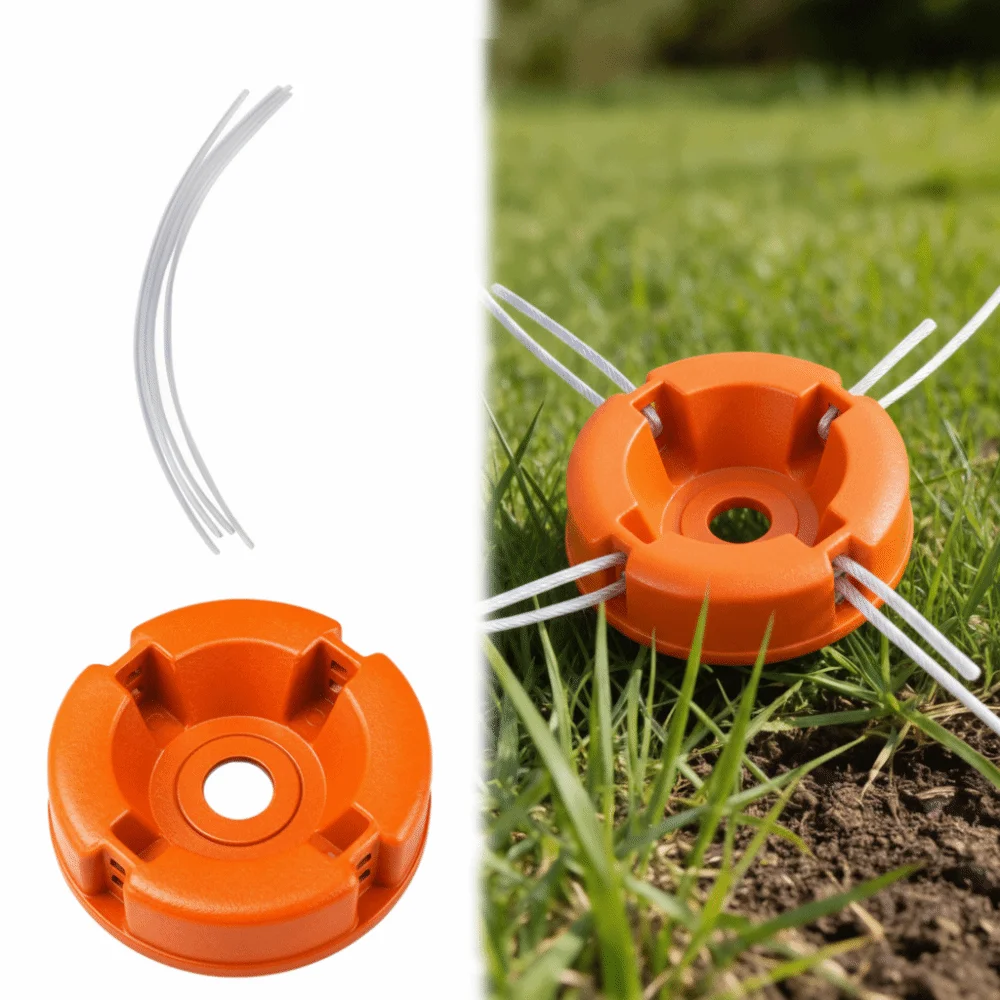 Nylon Steel Line Universal Lawn Mower Head Aluminum Alloy Base Wire Rope Through Hole Aluminum Alloy Head Through Hole Design
