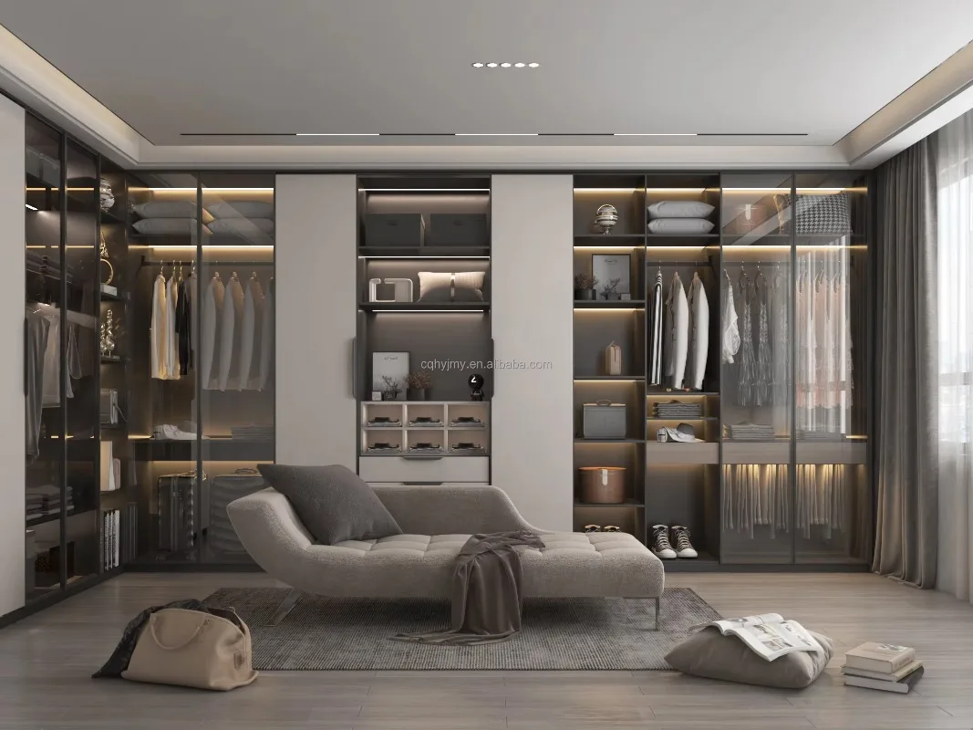 Modern design bedroom furniture spacious storage space wardrobe living room hotel villa application