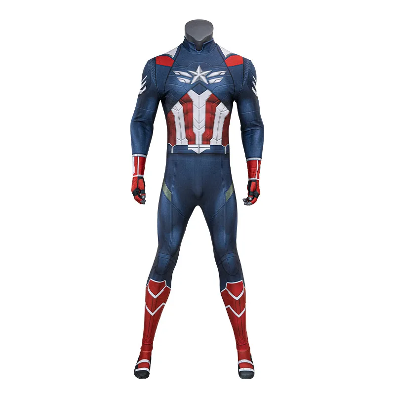 

Комбинезон Капитан Америка, карнавальный костюм, боди с длинными рукавами и 3D принтом, Хэллоуин, маскарад, карнавальные наряды для вечеринок для взрослых