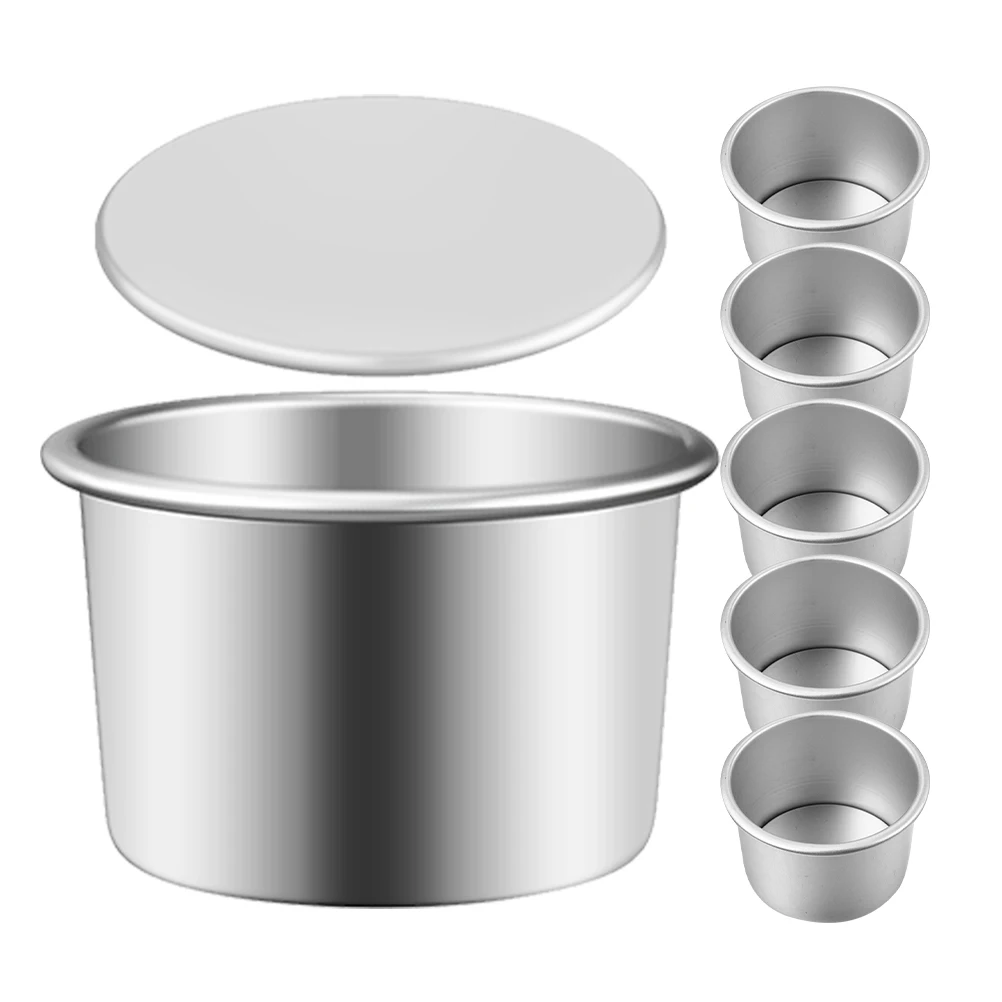

6pcs Round Pan Removable Bottom Baking Cake Aluminum Easy Clean Mini Small Cake Tins For Baking Tins Set Kitchen