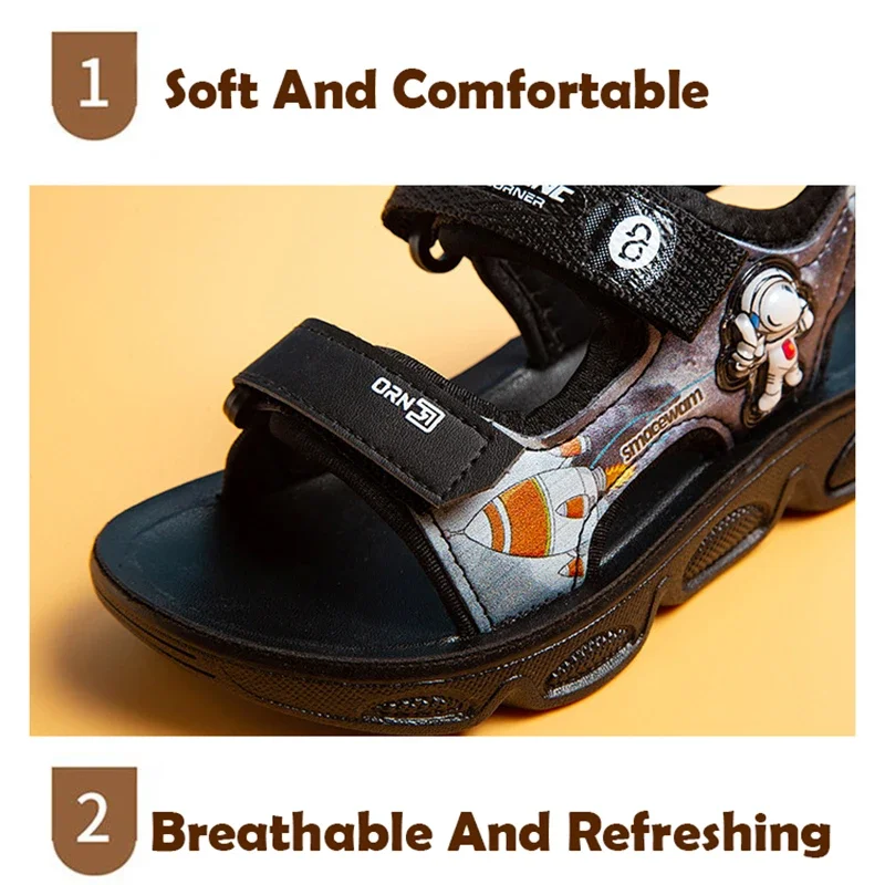 صنادل صيفية لعام 2025 أحذية شاطئ للأولاد مقاومة للاهتراء في الهواء الطلق أحذية رياضية كاجوال بنعل ناعم أحذية أطفال خفيفة الوزن #6