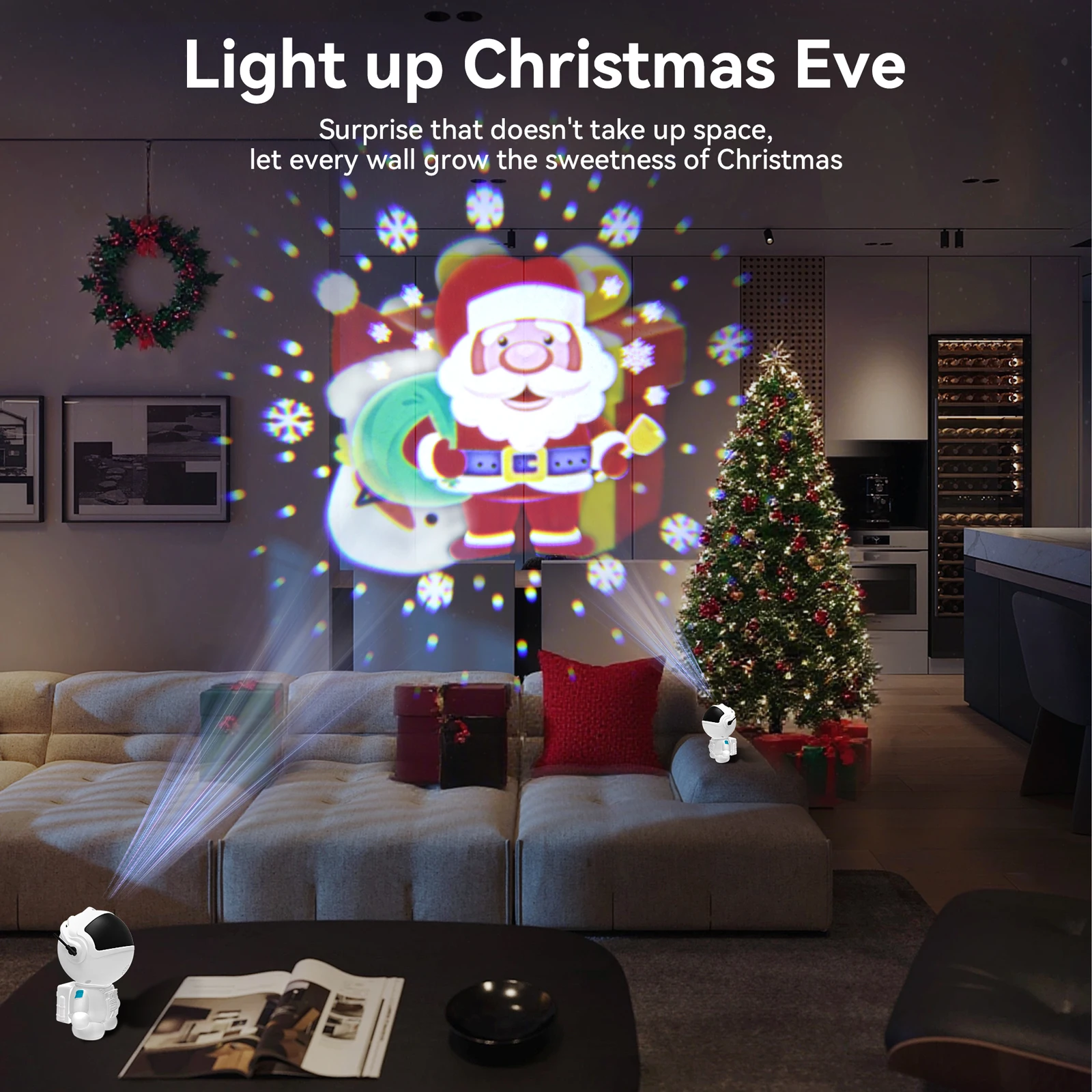 Christmas Starry Sky Projector LED Night Light Planetarium Galaxy Projector Halloween Lamp Timer, Nebula Lights for Bedroom Gift