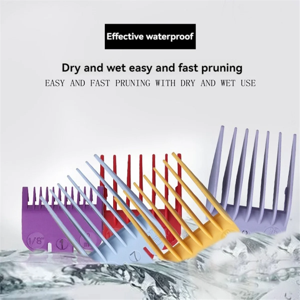 Juego de protectores de cortapelos A02V para la mayoría de las cortapelos Wahl, peine de pinza, límite de posicionamiento, repuesto de peine, cortadora de pelo de 1/16 a 1 pulgada