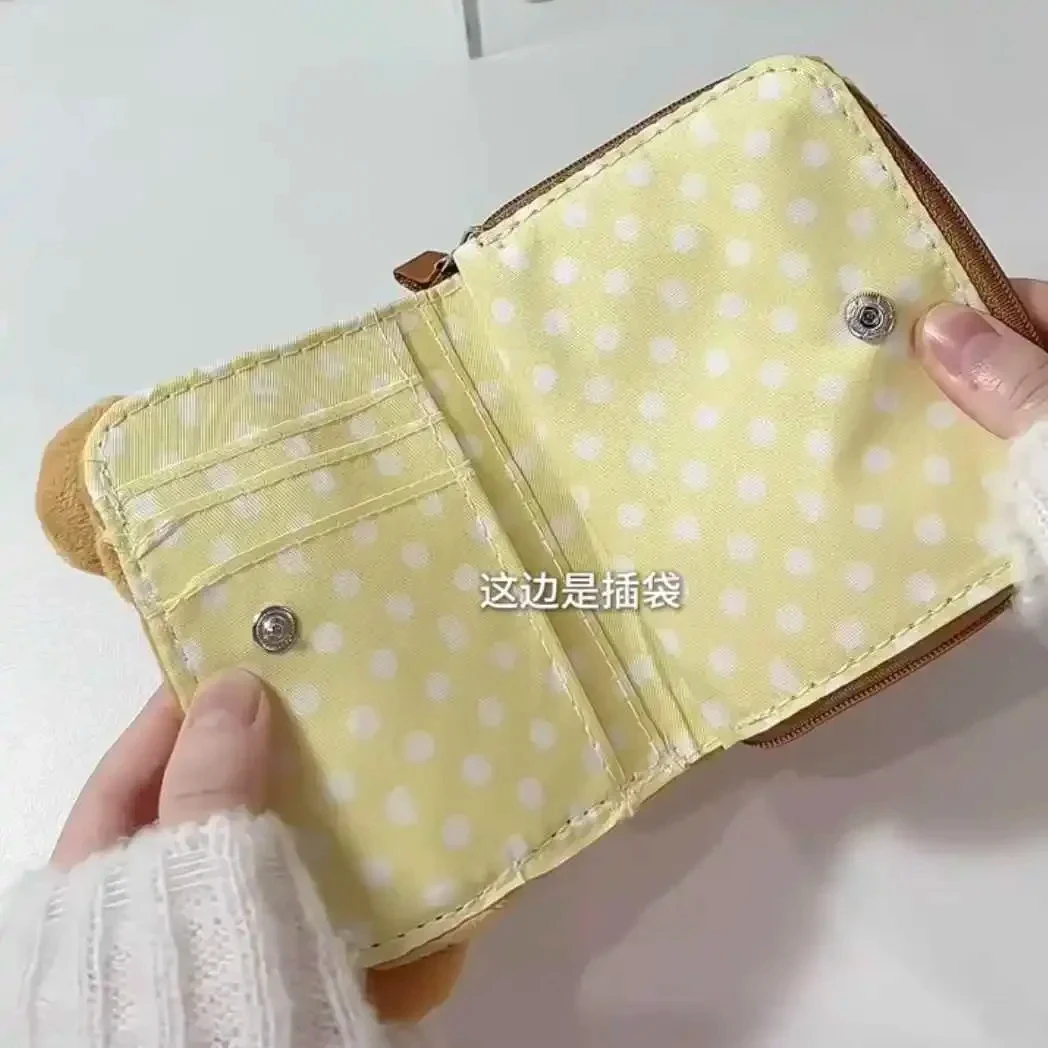 New Anime Kawaii Rilakkuma Girl Mini Plush Hand Holding Coin Wallet 3D Cartoon Portable Ticket Storage Card Pack Birthday Gift