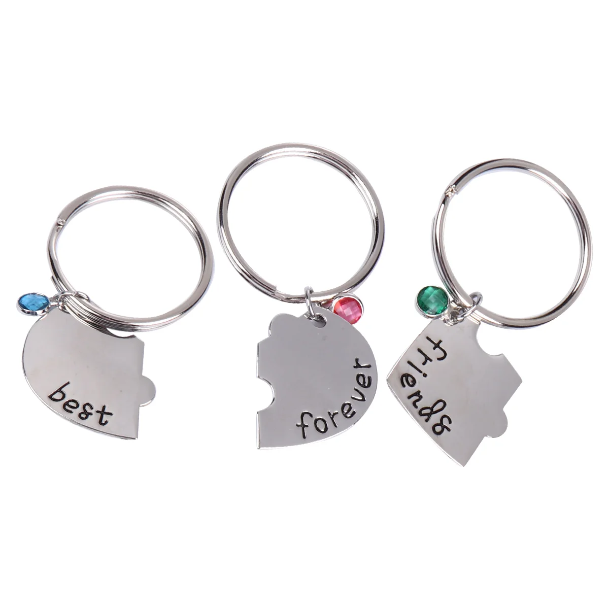 Bestfriendsforever Puzzle Heart Keychain Keyring Holder Heart-shaped Jigsaw Bag Hanging Accessories Decor