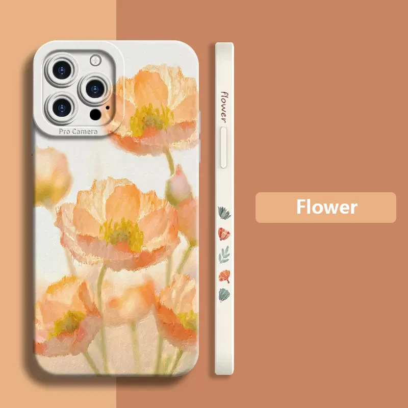 Watercolor Flower Plant Phone Case For Samsung Galaxy S24 S23 Ultra S22 Plus S21 FE Note20 A32 A52 A13 A33 A53 A14 A34 A54 Cover