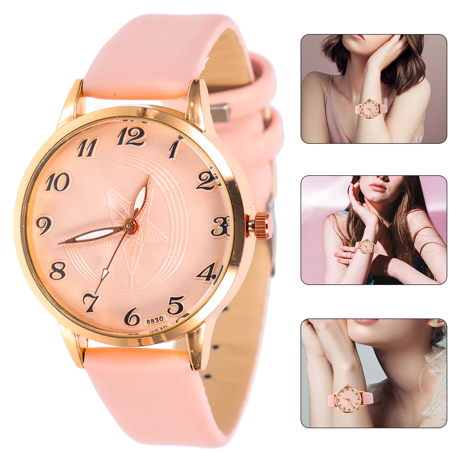 

Ladies Watch Women Adjustable Alloy Case Stainless Buckle Faux Casual Quartz Watches Stylish Elegant Lightweight