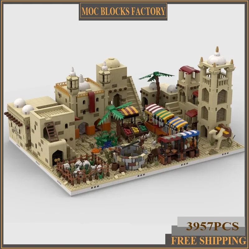 Street View Model Moc Building Bricks Perfect Desert Village Technology Modular Blocks Gifts Christmas Toys DIY Sets Assembly