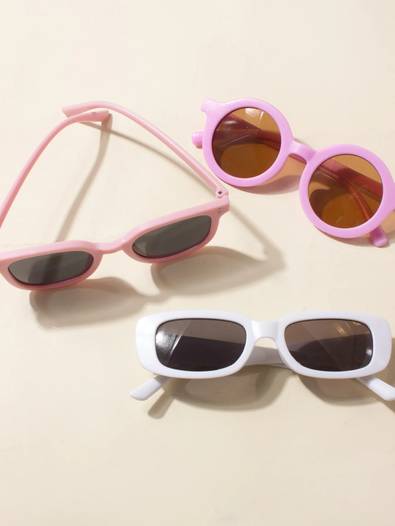 3 pçs crianças moda decorativa glasse + caixa de óculos, bebê menino e menina óculos, legal, bonito, presente de óculos, acessórios de verão