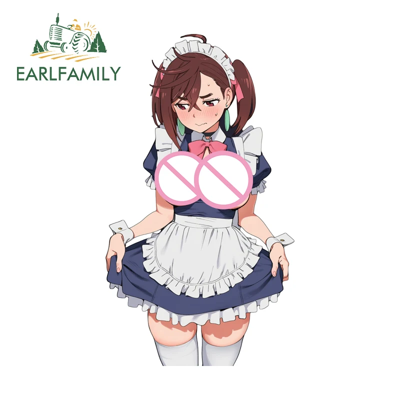 

Наклейки EARLFAMILY Momo Anyse в стиле костюма горничной, модные, стильные, для стайлинга автомобиля, красивые, высококачественные, для всех типов транспортных средств