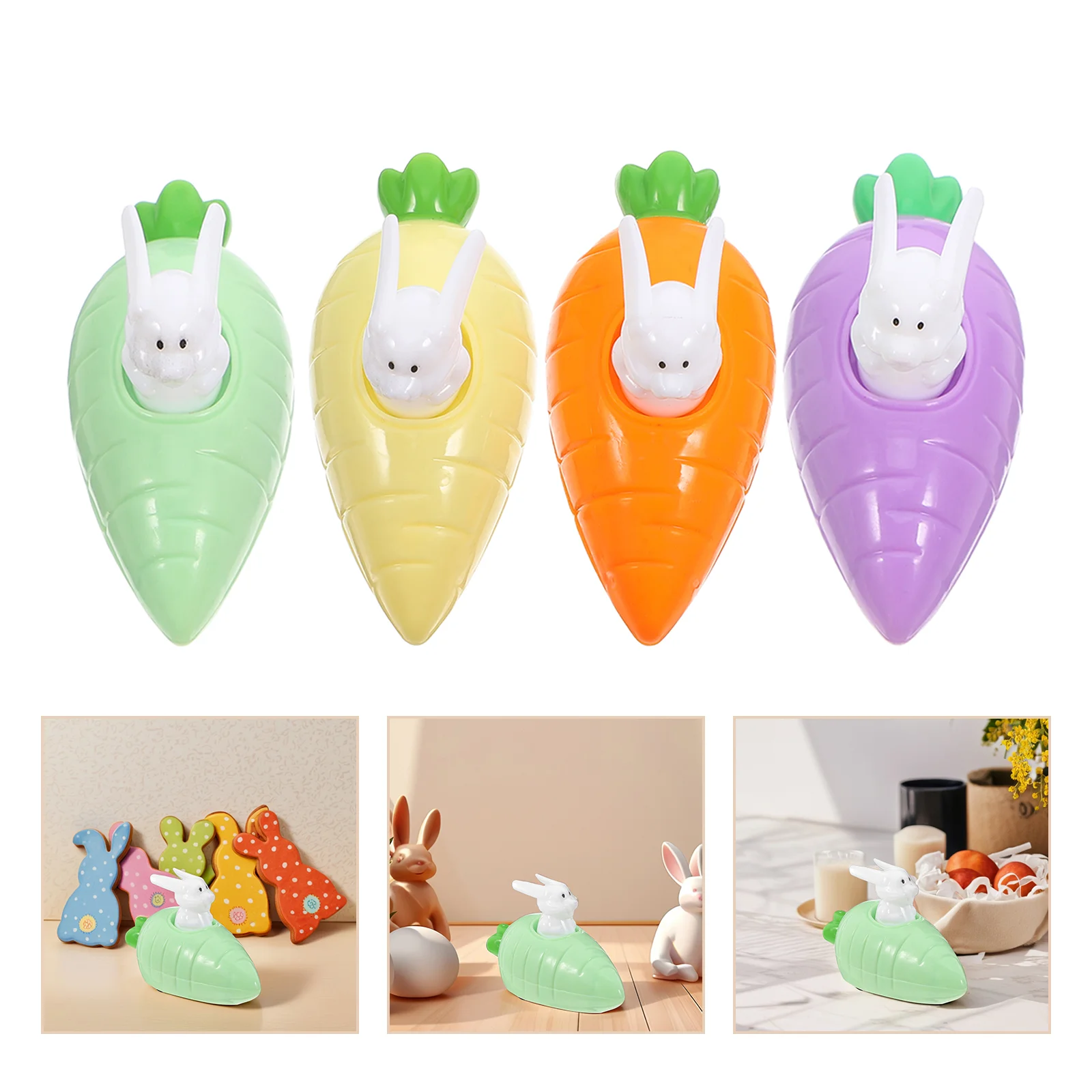 12-delig trek auto speelgoed baby cartoon push plastic traagheid kleine voertuigen kind Pasen thema wortel speelgoed compact licht