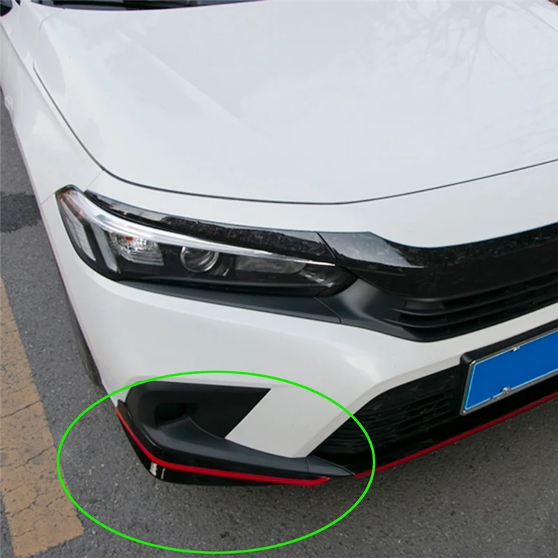 

OB-Front Bumper Spoiler For Honda Civic 11Th 22 Front Bumper Lip Wrap Angle Splitters
