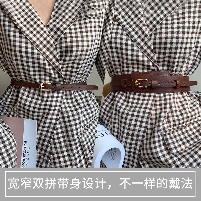 Dual -use Designer Belts For Women High Quality Knot Soft  Leather Waistband Female Waist Wide Coat Corset Belt Cummerbunds