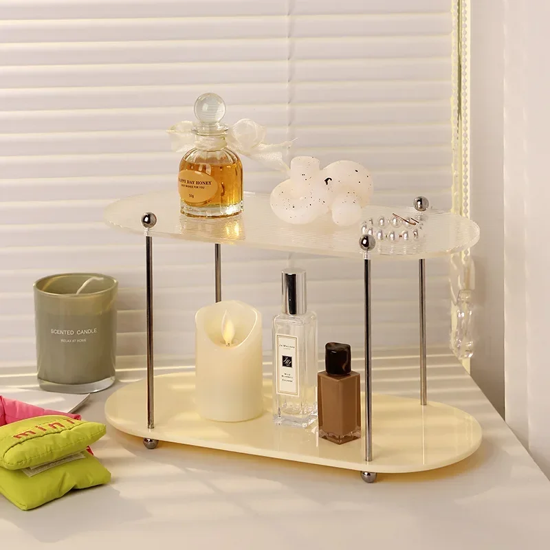

Home Furniture Double-Layer Acrylic Cosmetics Storage Rack, Porch Ornaments, Accessories, Living Room, Room, Desktop