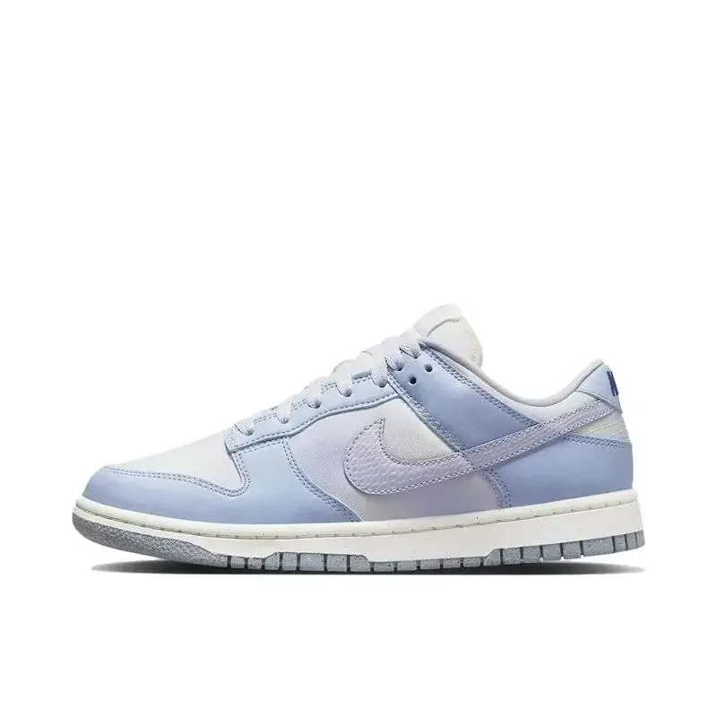 

Nike Dunk Blue Canvas Canvas Comfortable and Versatile, Simple and Casual Low Top Board Shoes for Women, Blue and White